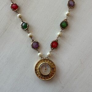 Elegant Gold Necklace with Multicolor Accents